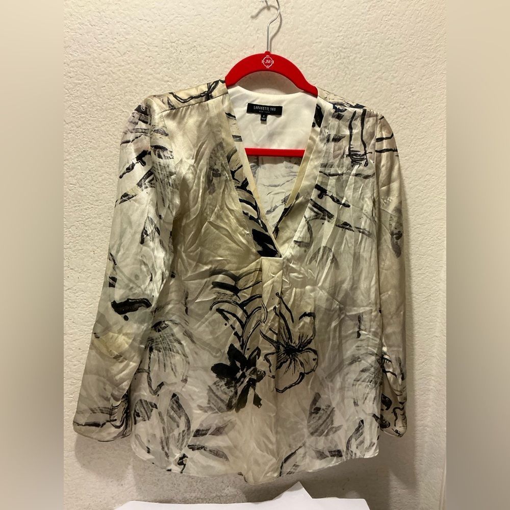 Lafayette 148 100% Silk Blouse Size P